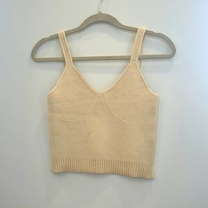 Zara cropped knit top in Butter